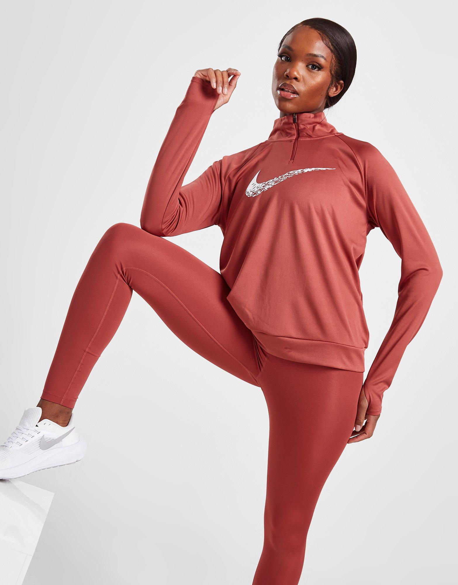 Buy Pink Nike Running Swoosh 1/4 Zip Top