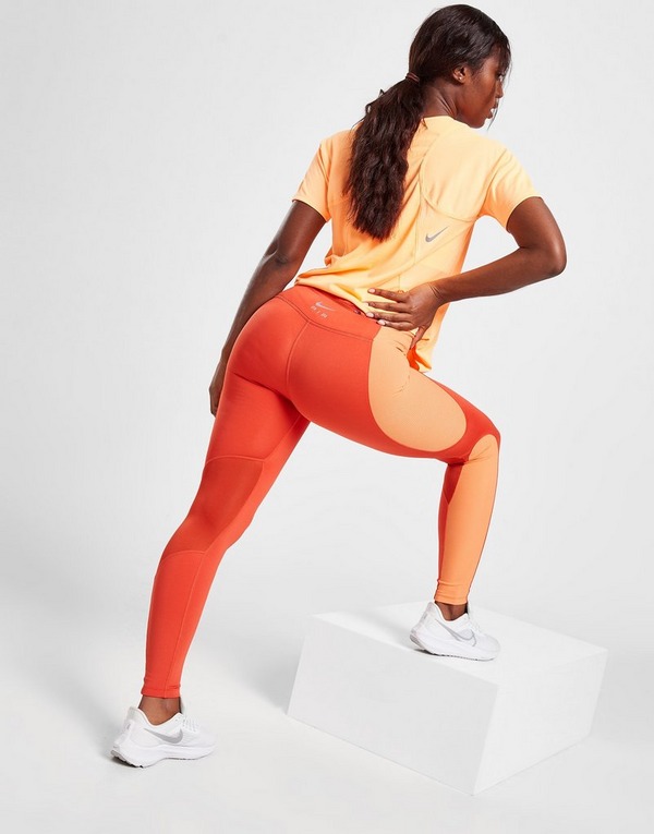 Orange Nike Air Dri-FIT Mid-Rise 7/8 Leggings - JD Sports