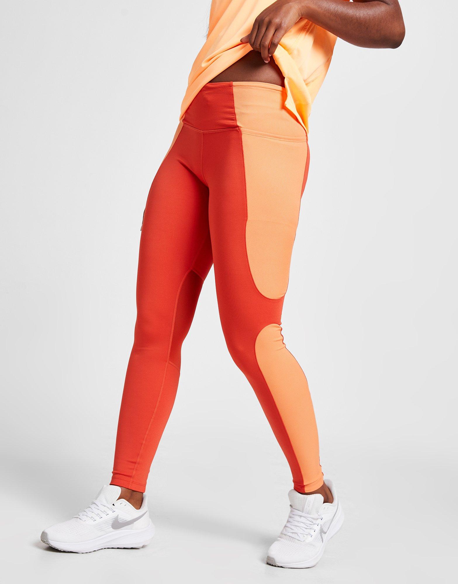 Nike orange best sale compression tights