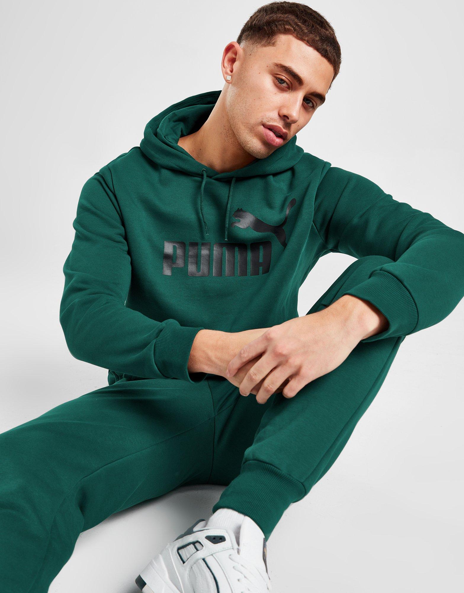 puma core logo overhead hoodie green
