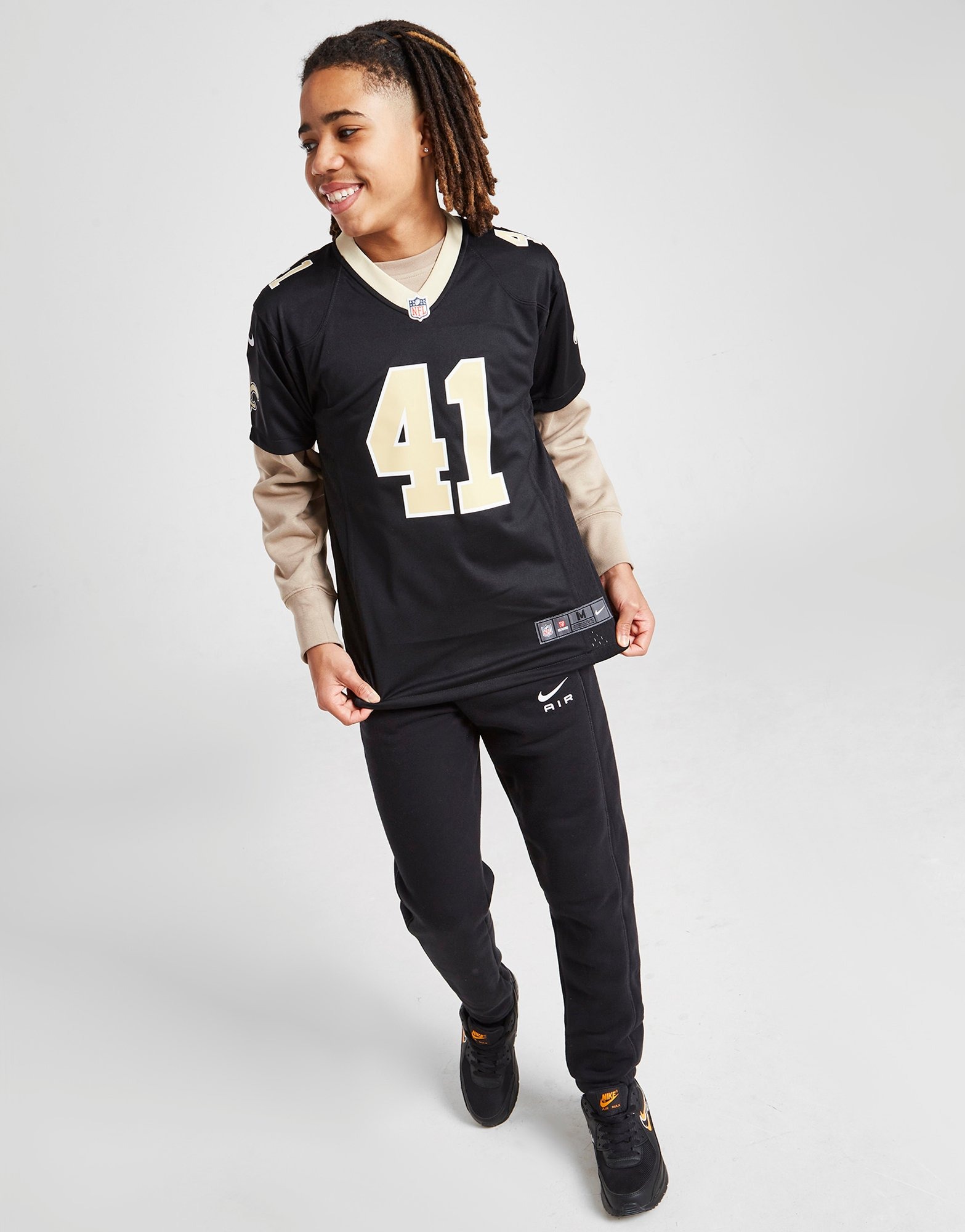 Buy the Nike NFL Women Black Saints Sweater L NWT