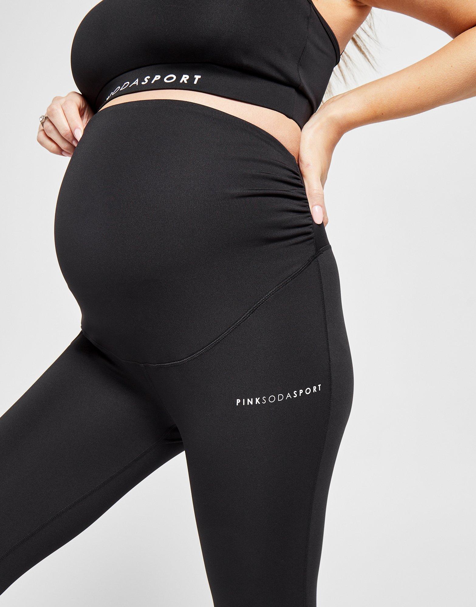 Black Pink Soda Sport Maternity Core Tights