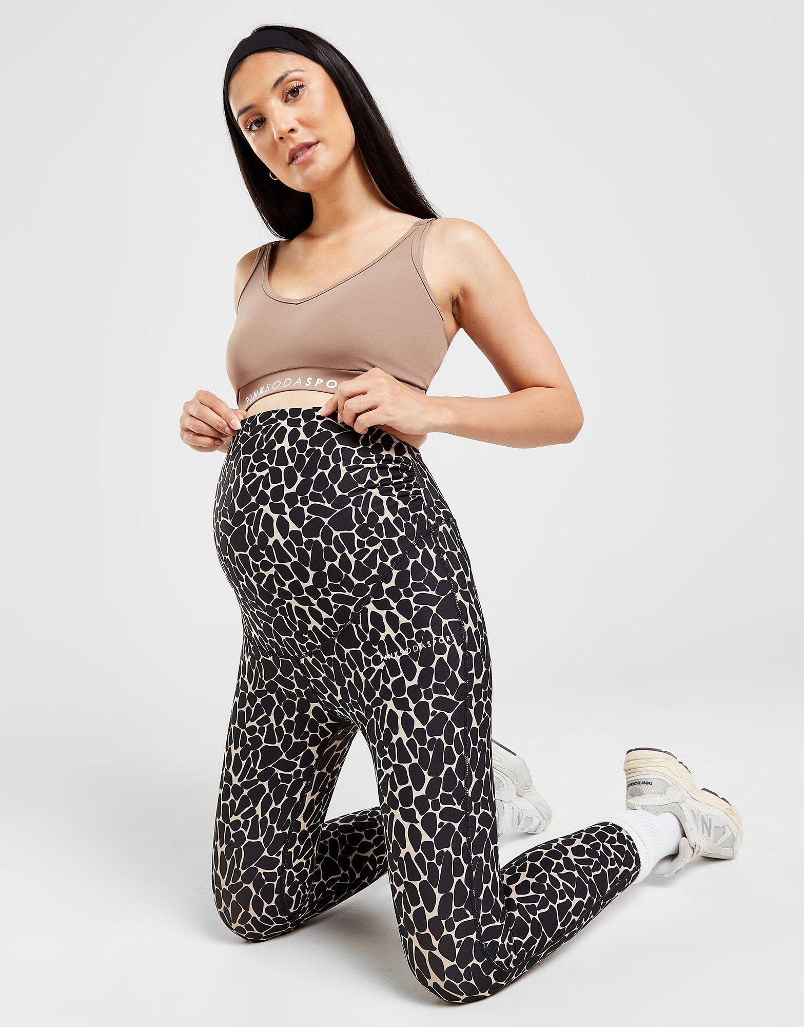 Pink Soda Sport Maternity polyester blend leggings with leopard print in  black