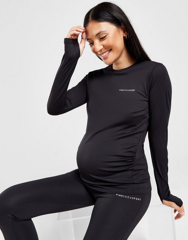 Black Pink Soda Sport Maternity Core Long Sleeve Top - JD Sports NZ