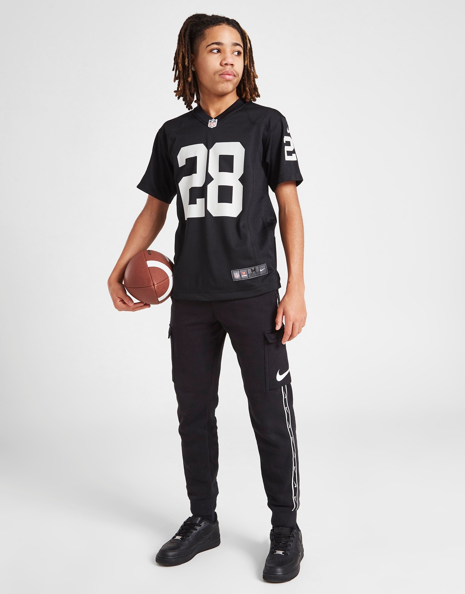 Nike Maillot NFL Las Vegas Raiders Jacobs 28 Junior Noir JD