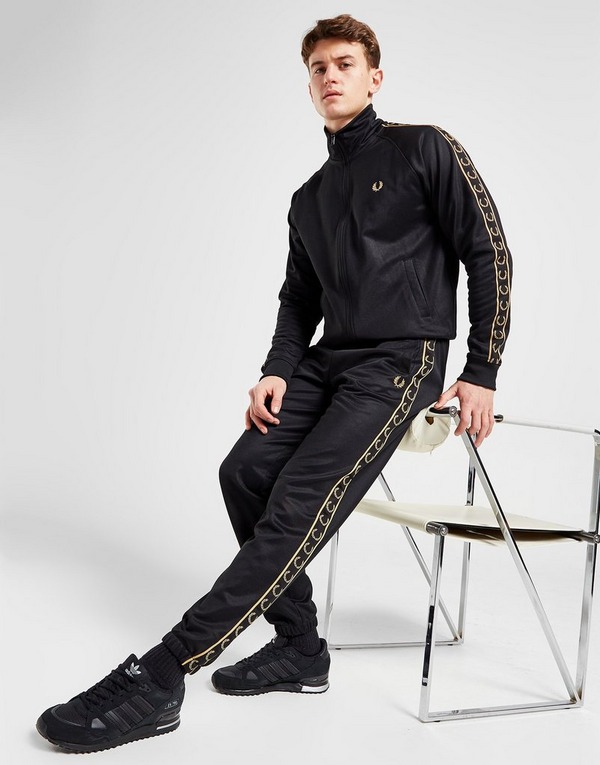 Black Fred Perry Tape Track Pants - JD Sports NZ
