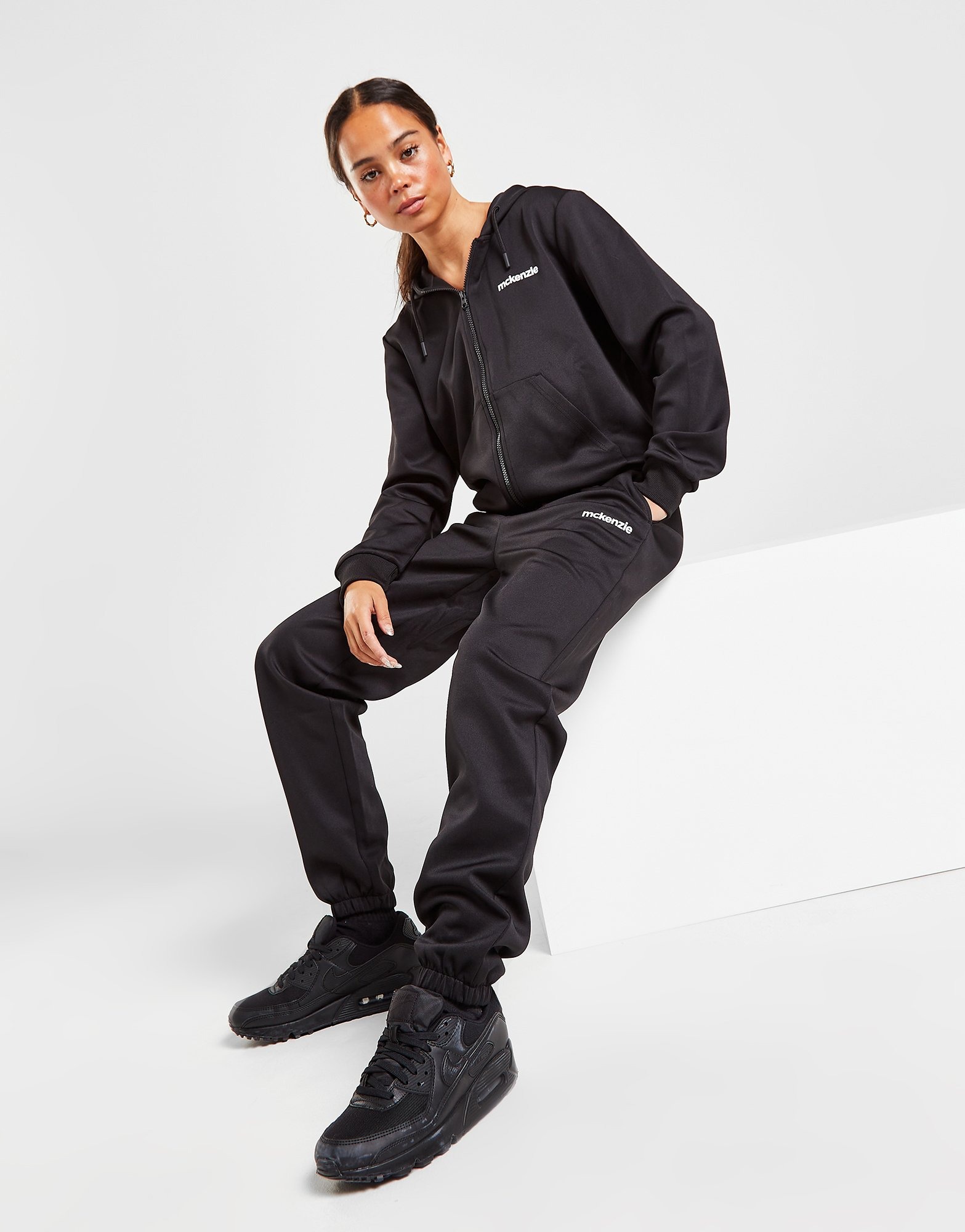 Black McKenzie Logo Poly Joggers - JD Sports