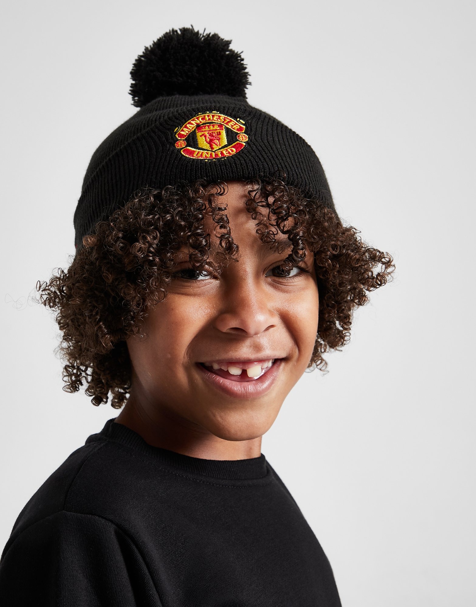 Black New Era Manchester United FC Pom Beanie Hat Kids' JD Sports NZ