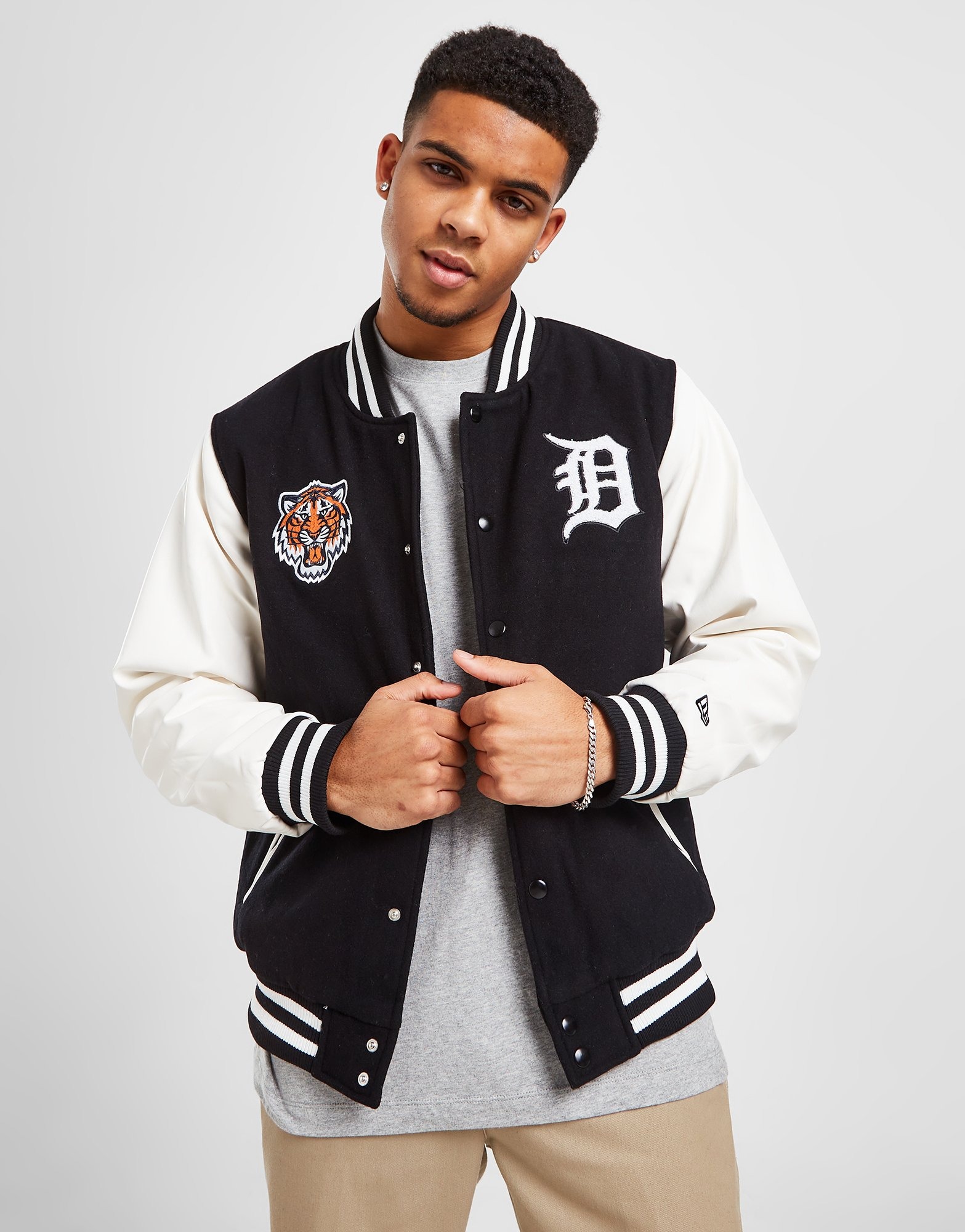 Detroit Tigers White Varsity Jacket