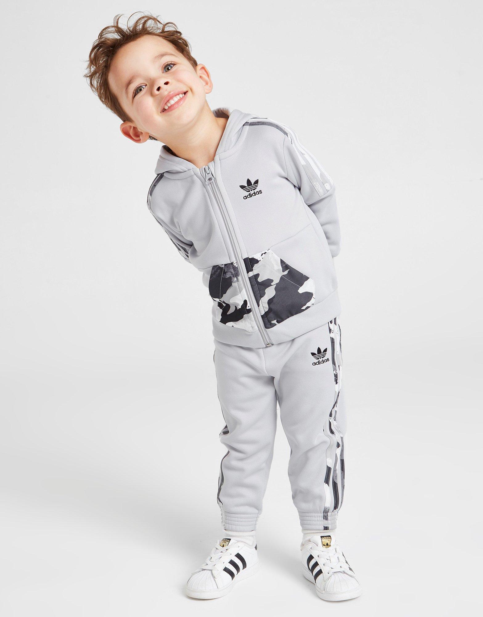 Grey adidas Originals Camo Poly Full Zip Hooded Tracksuit Infant - JD  Sports Ireland