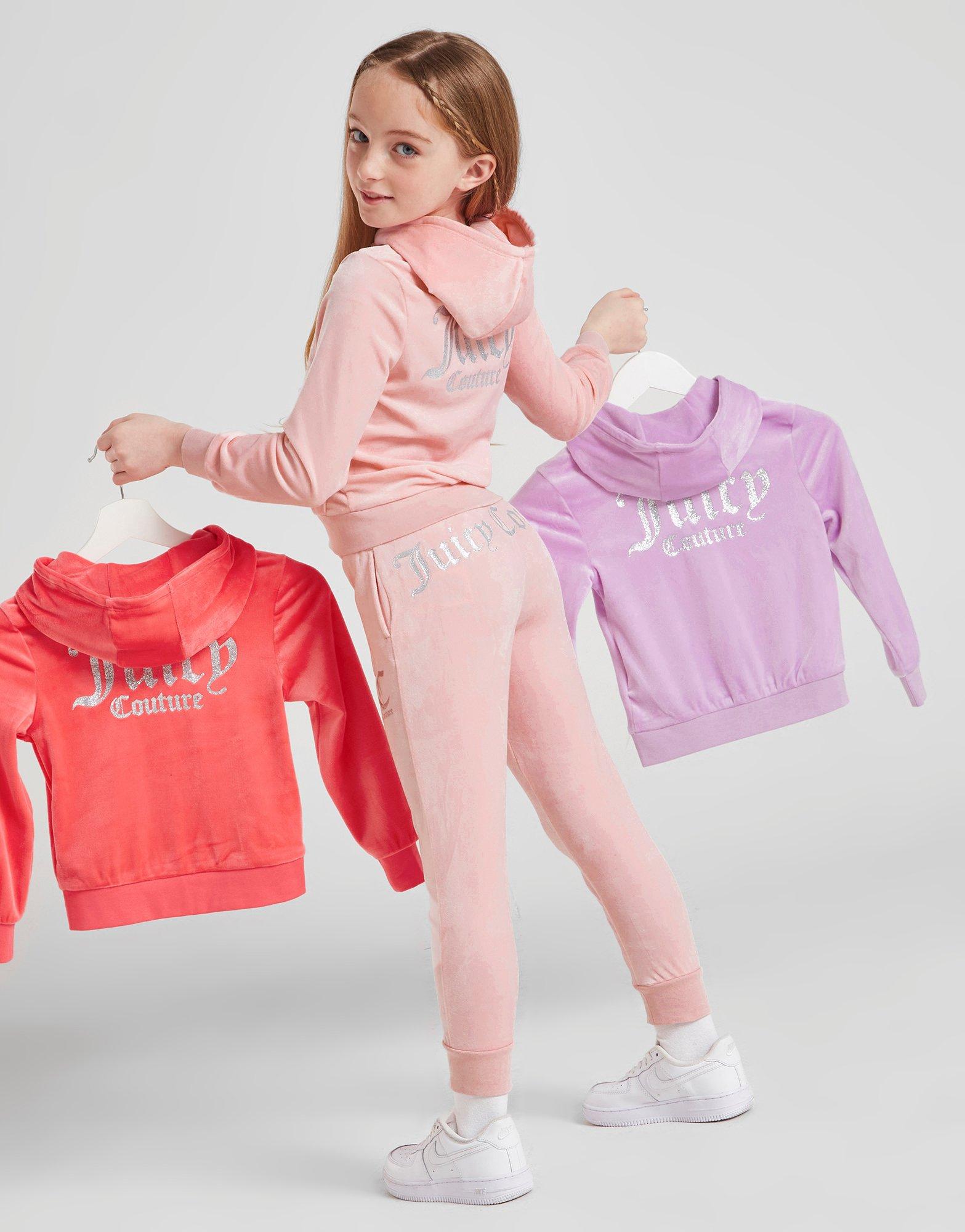 Juicy Couture Girls' Velour Full Zip Flared Tracksuit Children