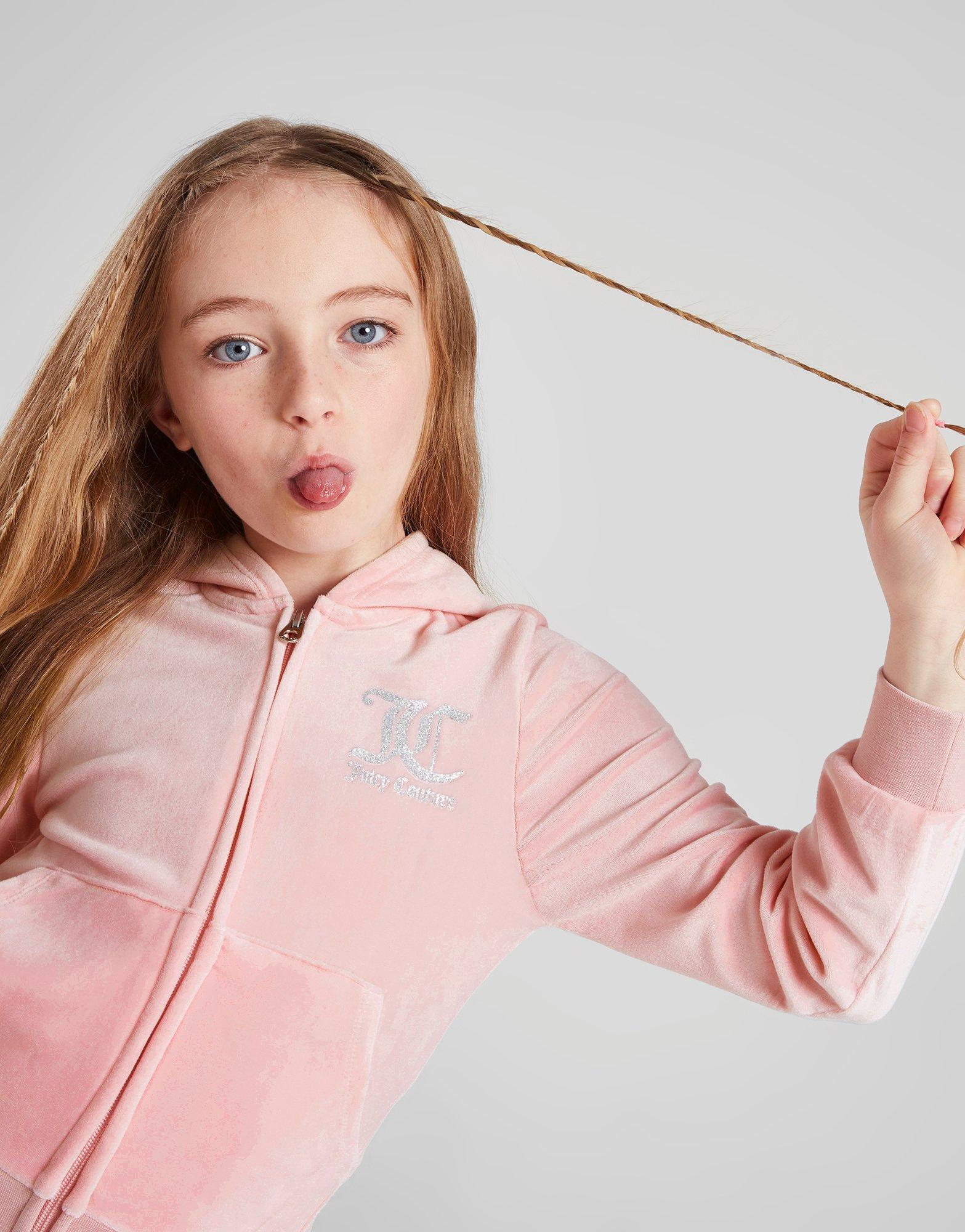 Juicy Couture Girls' Velour Full Zip Flared Tracksuit Children