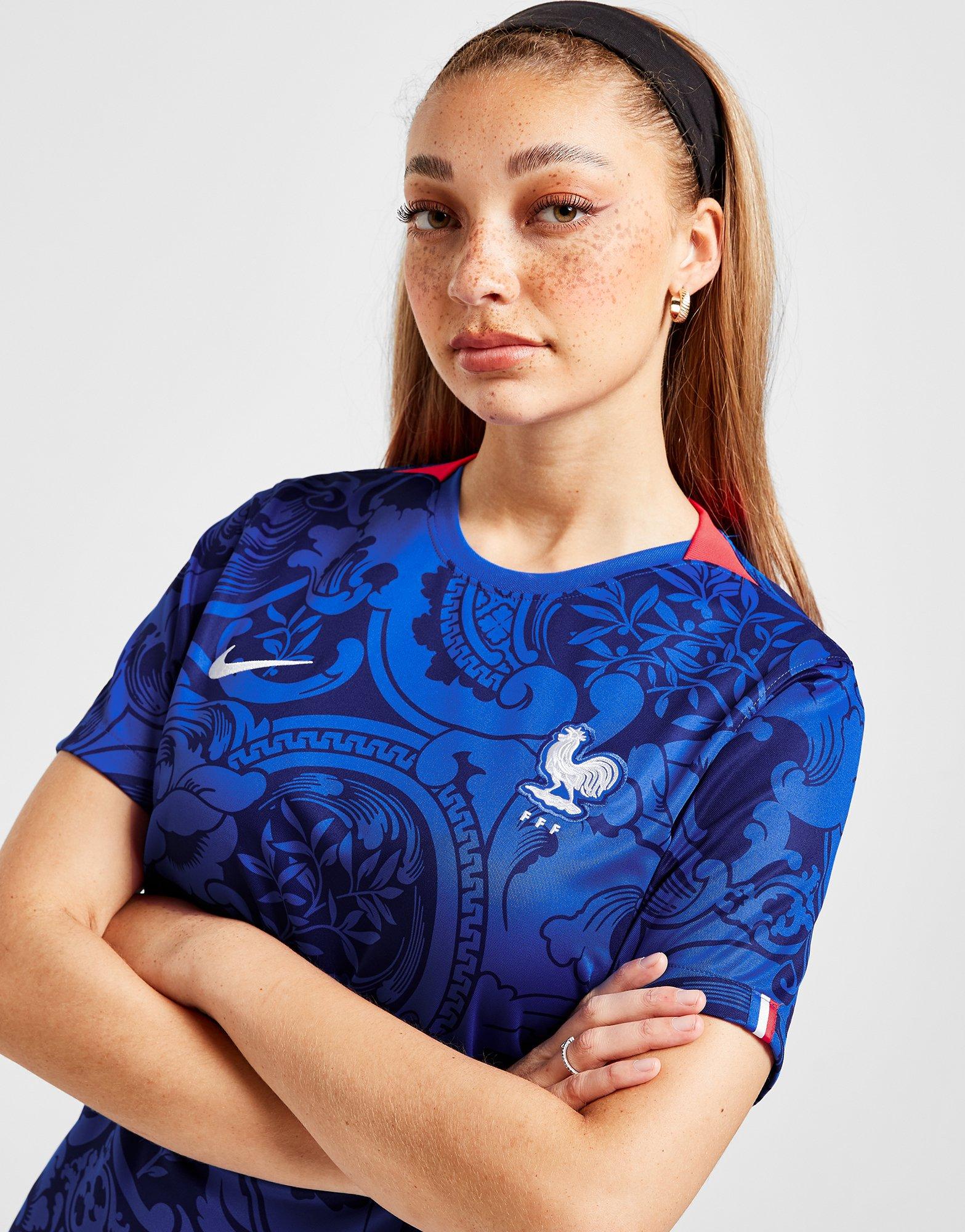 Nike Mens France Home Jersey - Womens UEFA Euro 2022 (Hyper Cobalt/Siren Red) Size XXL