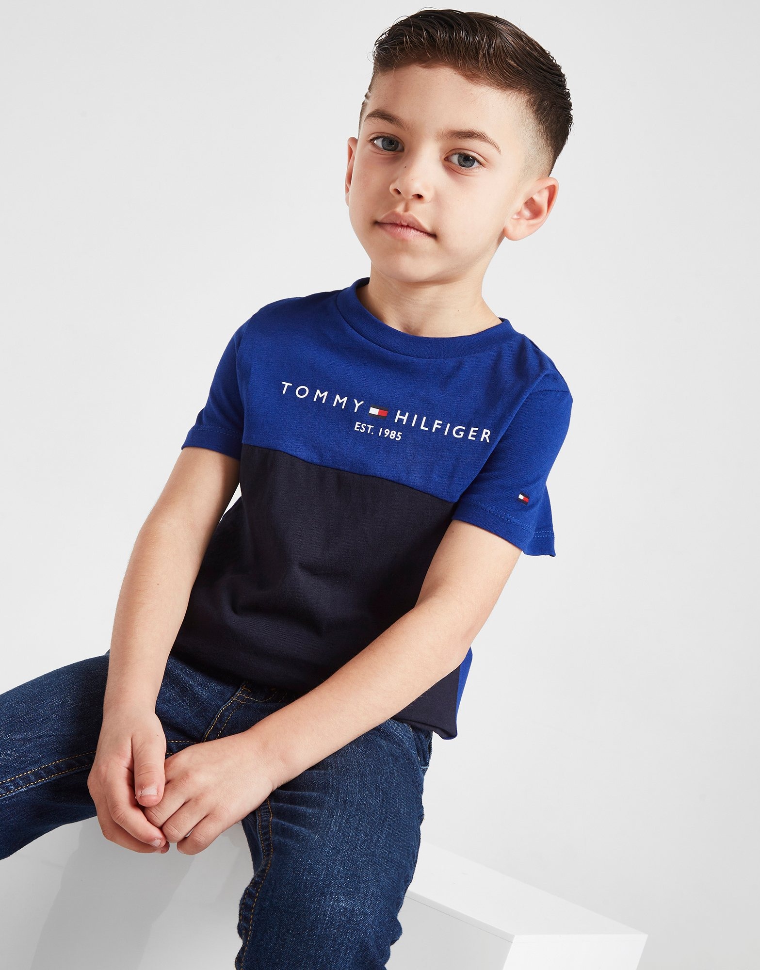 Gør det tungt give øjeblikkelig Blue Tommy Hilfiger Colour Block T-Shirt Children | JD Sports UK