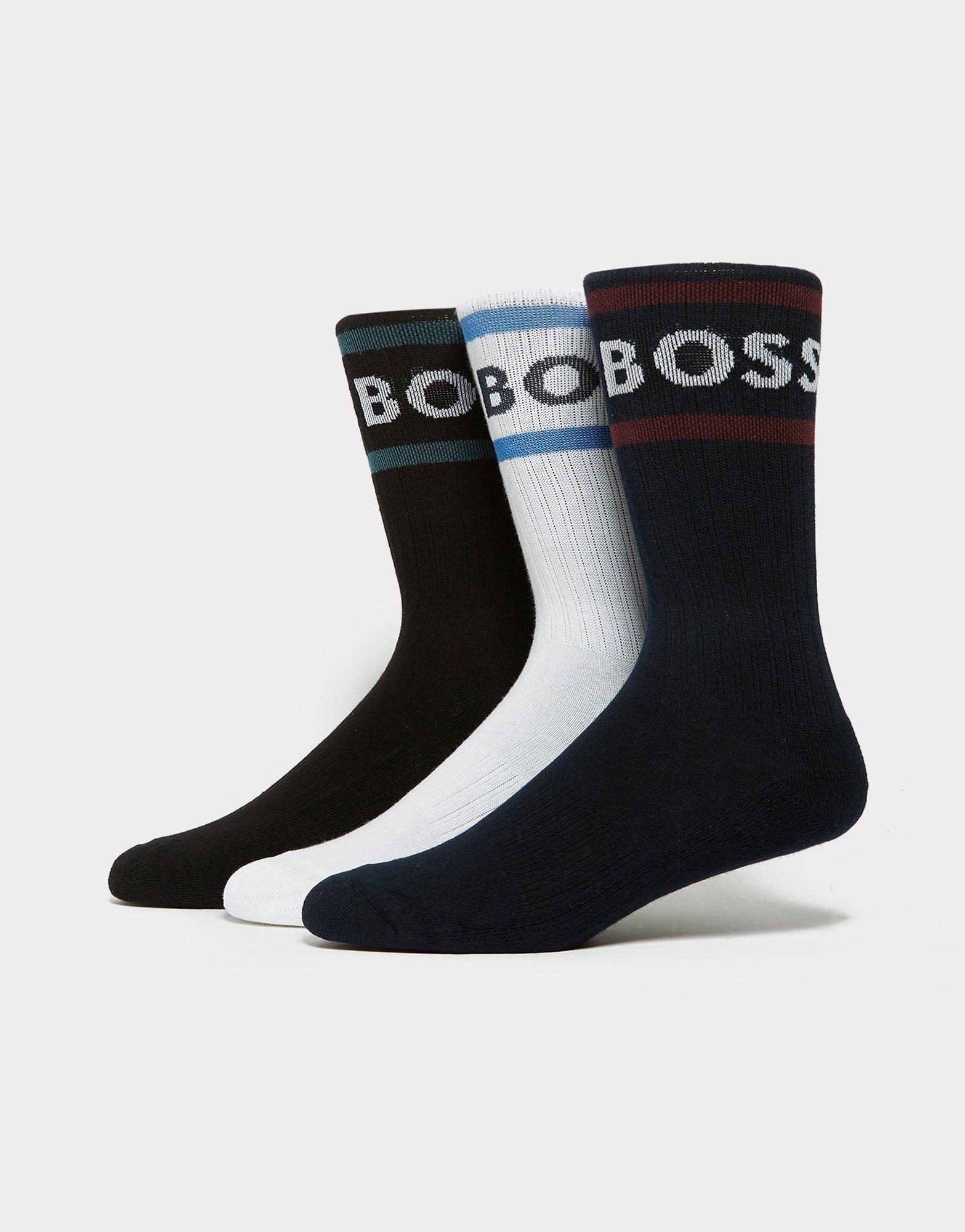 BOSS 3-Pack Rib Stripe Socks