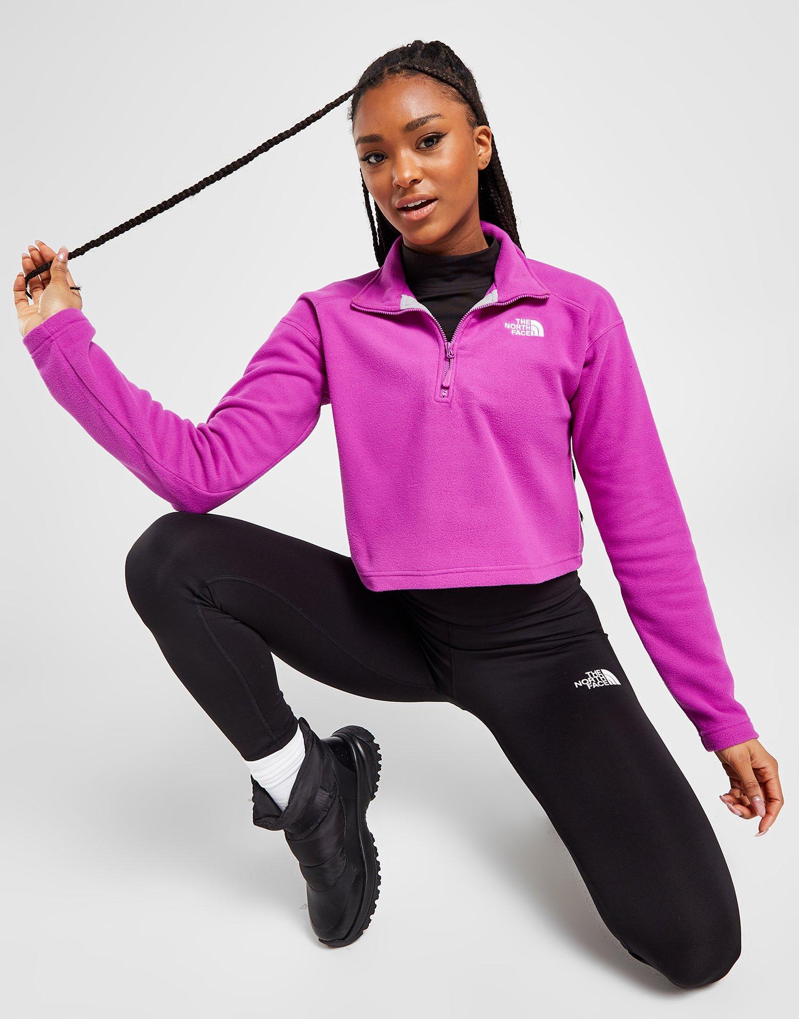 Purple The North Face Crop Glacier 1/4 Zip Top | JD Sports Global
