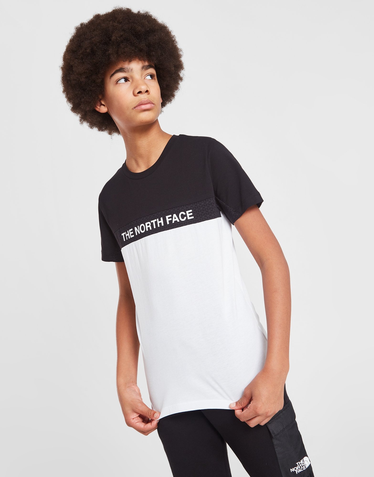 Hvid The Face Colour Block T-Shirt Junior - JD Sports Danmark