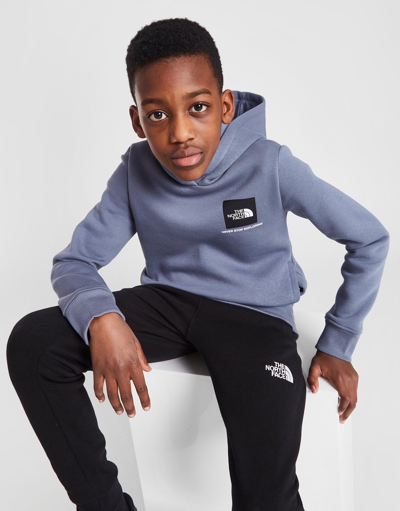 Grey The North Face Fine Box Hoodie Junior - JD Sports
