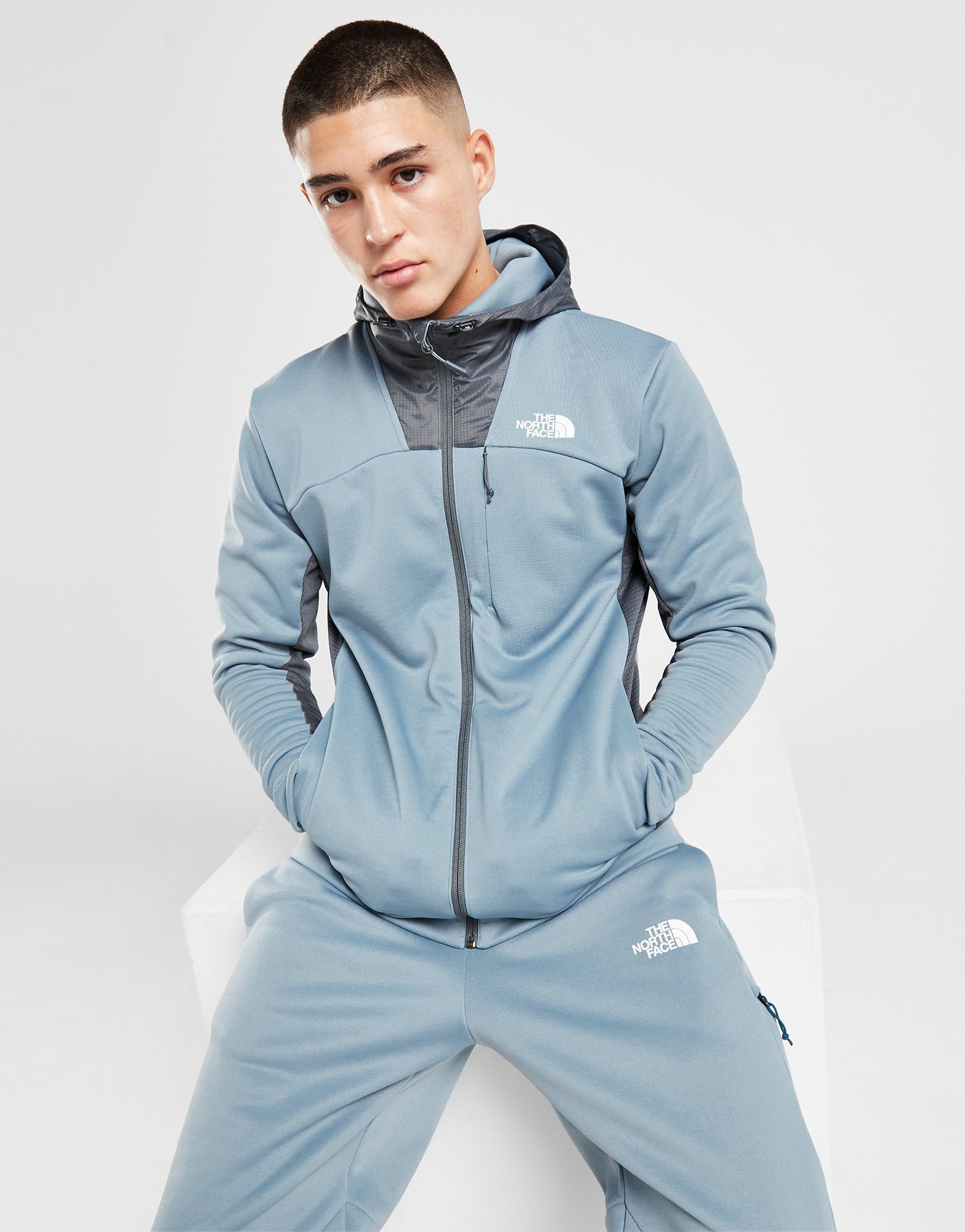 the north face grey zip hoodie