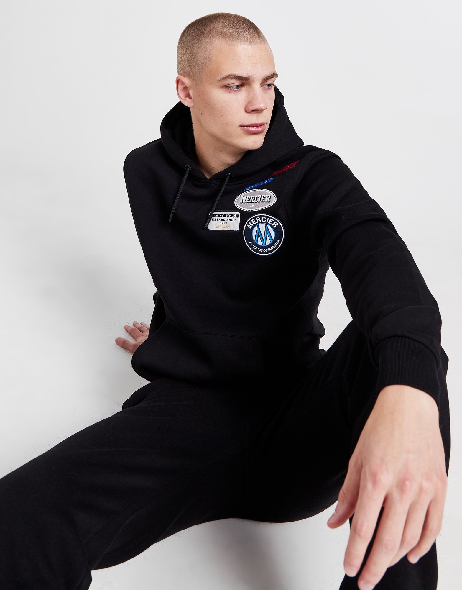 Black MERCIER Original Badge Hoodie | JD Sports Global