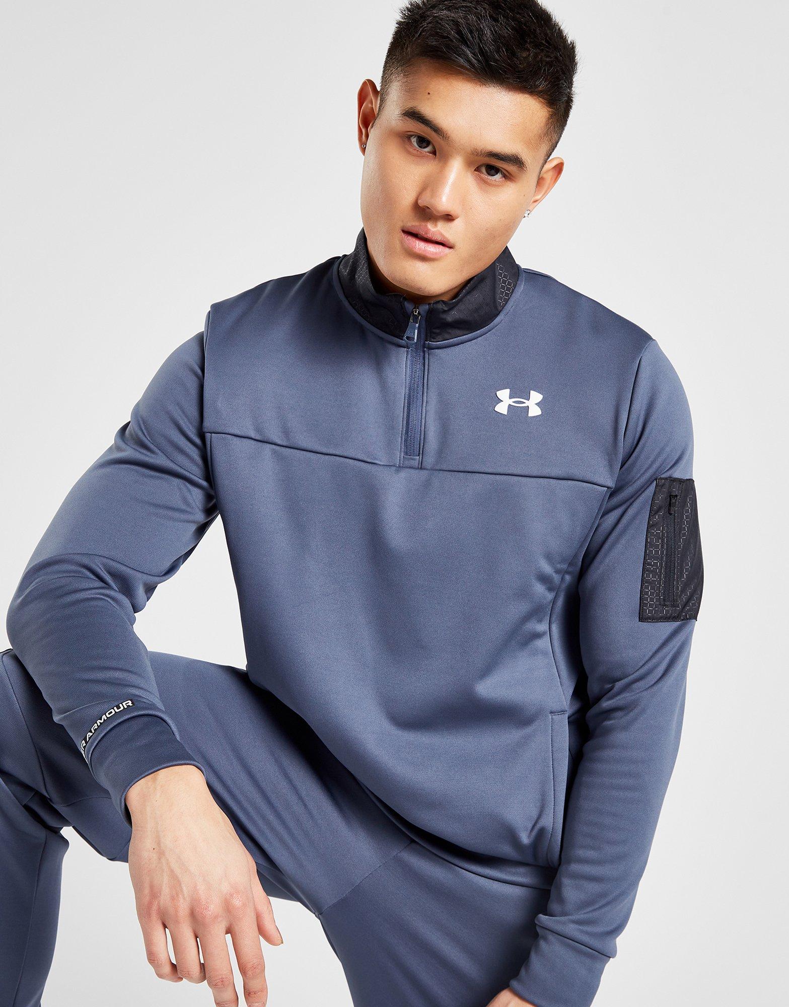 Grey Under Armour UA Armour Fleece Grid 1/4 Zip Sweatshirt - JD Sports  Ireland