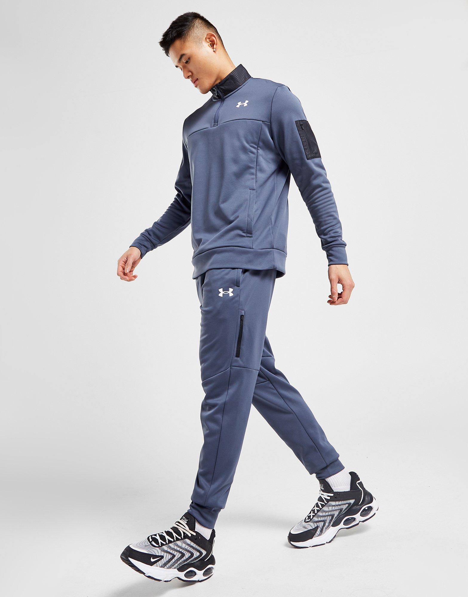 Grey Under Armour UA Armour Fleece Grid Track Pants