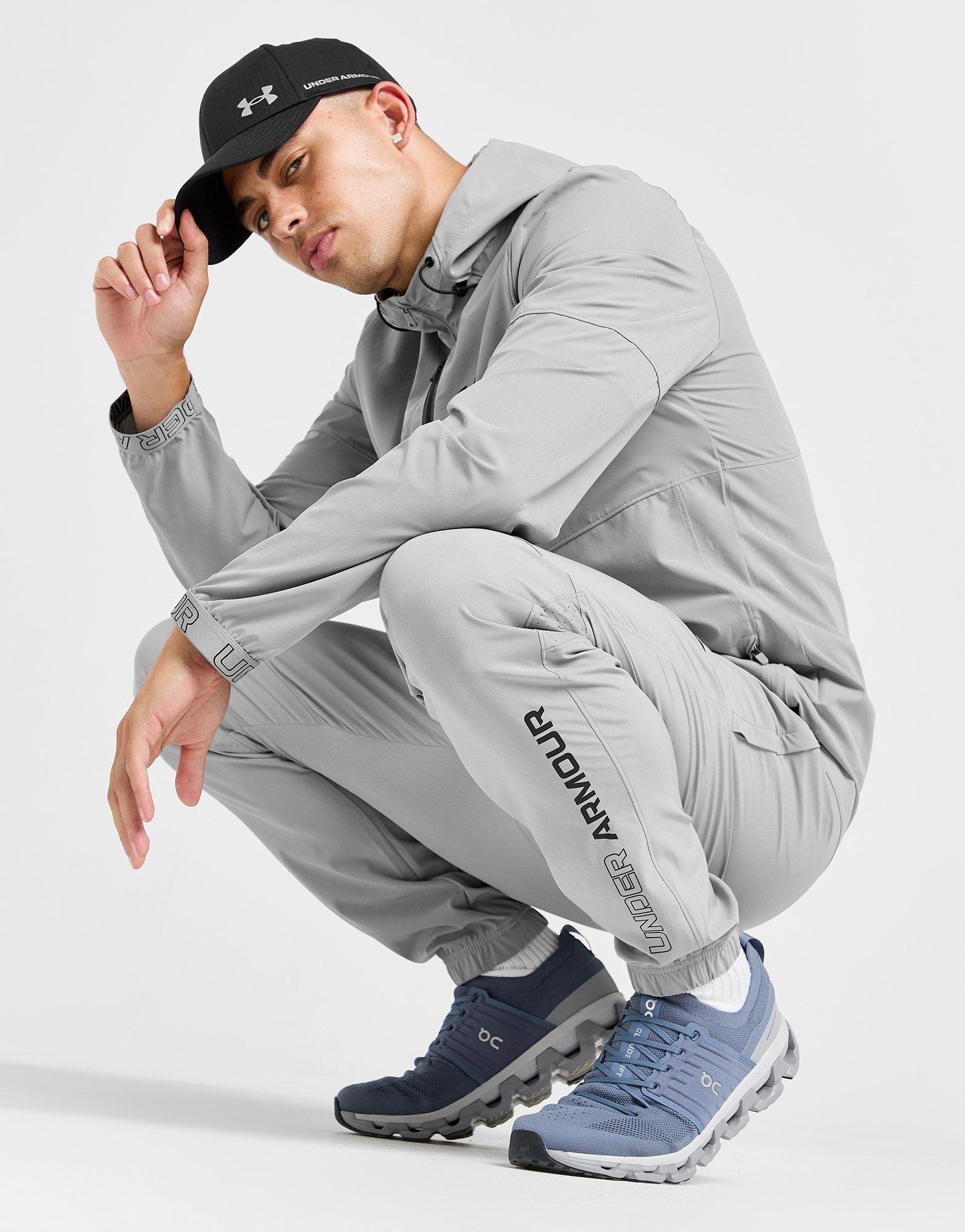 Grey under armour tracksuit on sale bottoms