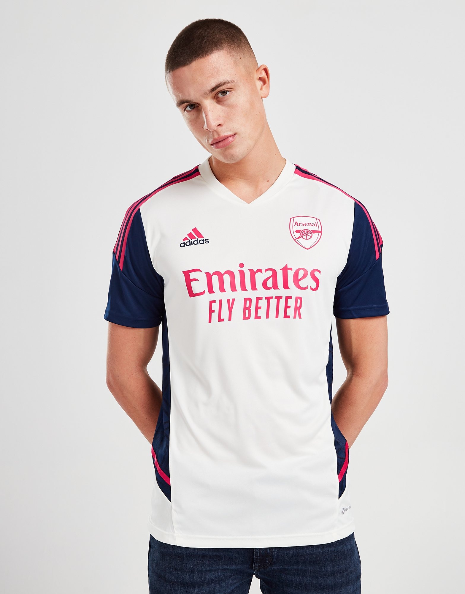 White adidas Arsenal FC Training Shirt - JD Sports Ireland