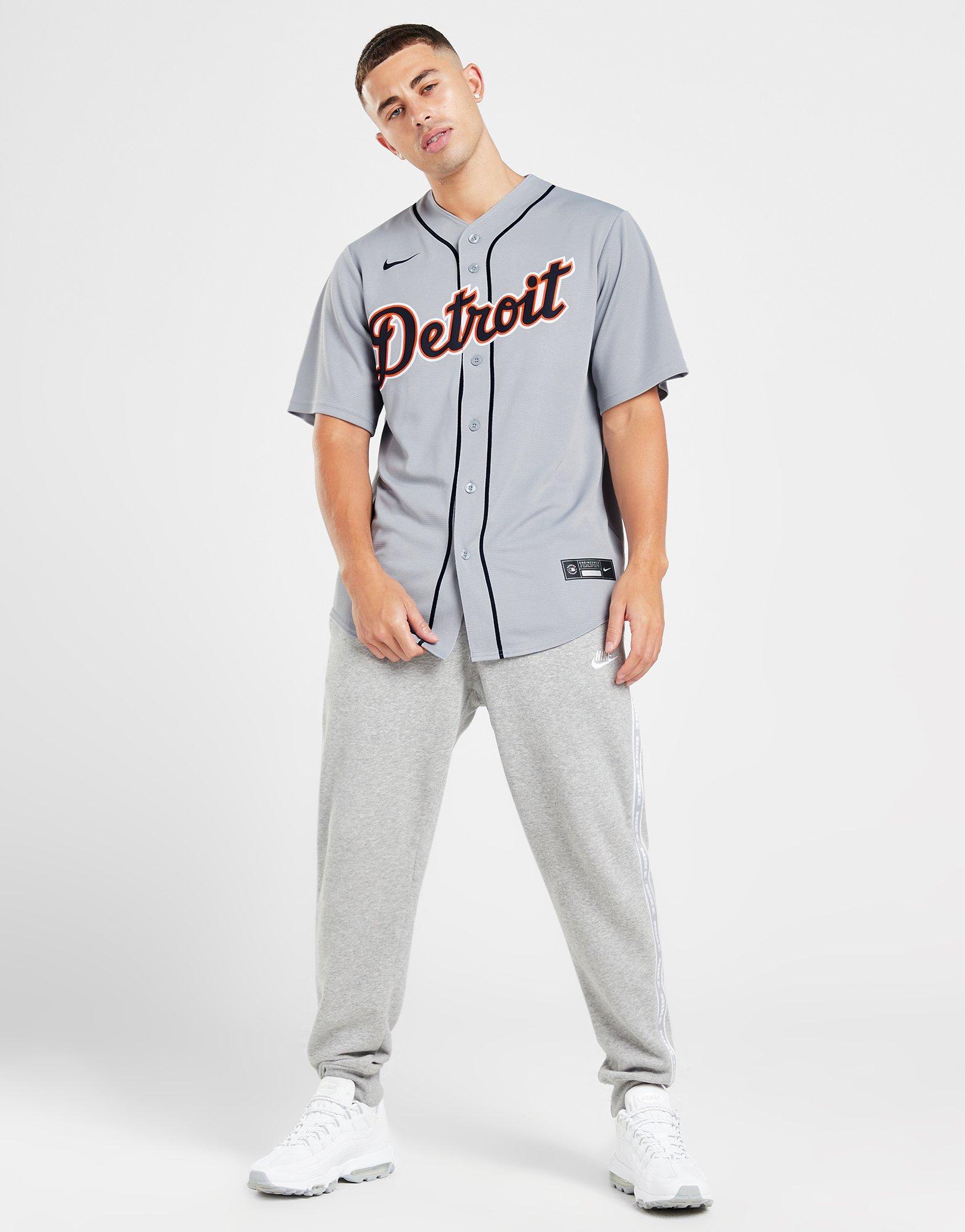 Grey Nike MLB Detroit Tigers Road Jersey