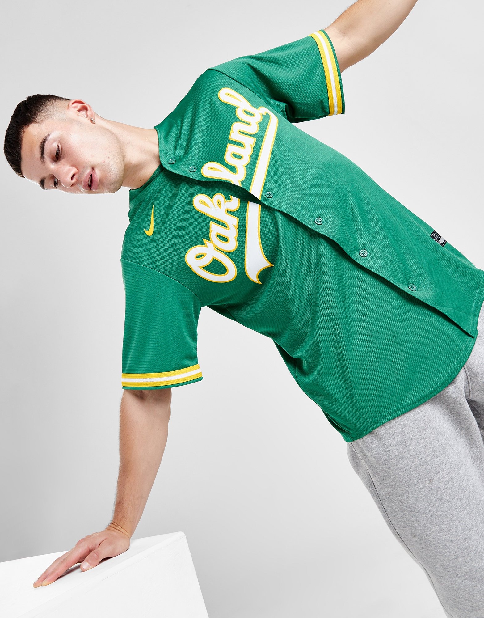 Green Nike MLB Oakland Athletics Road Jersey JD Sports NZ