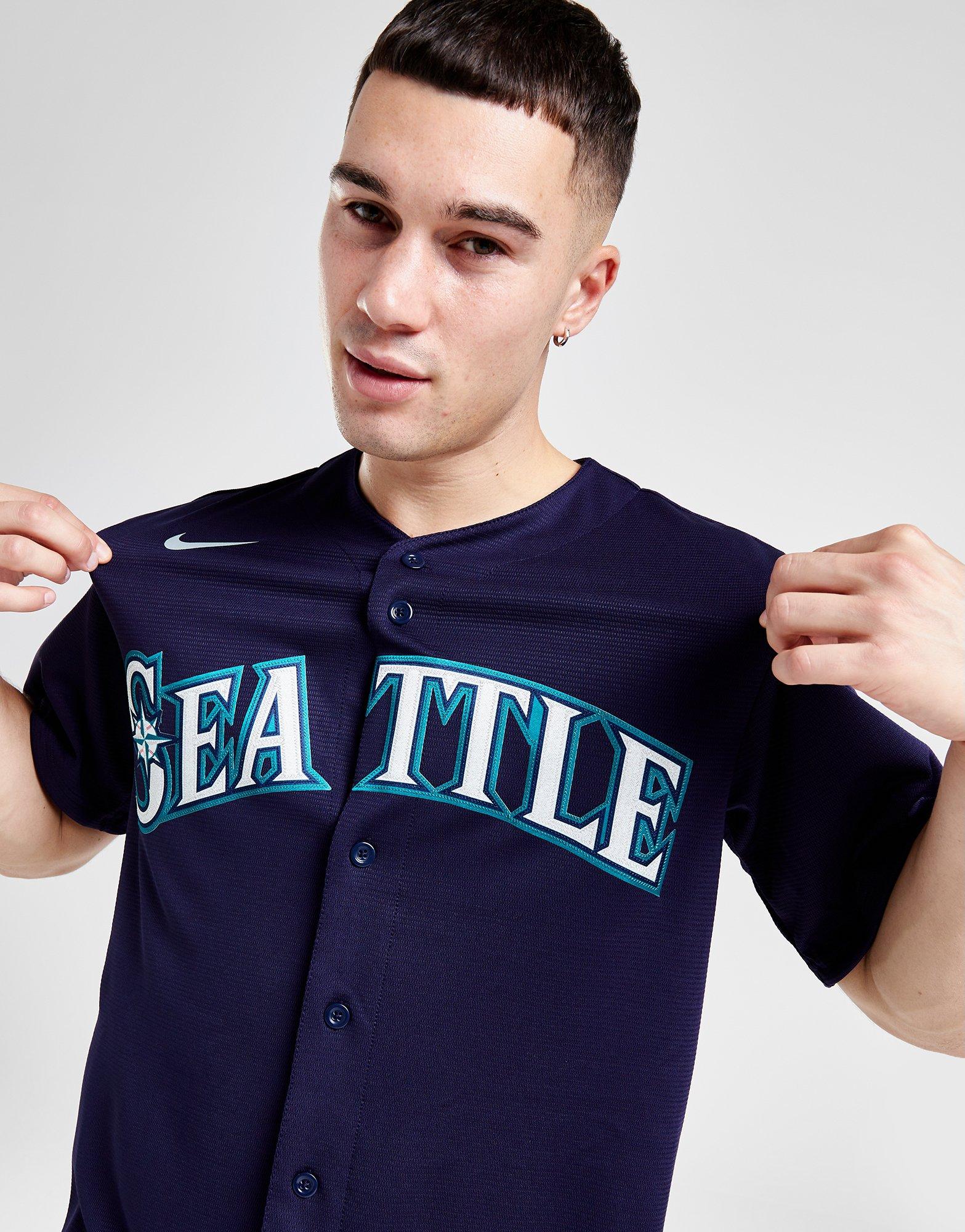 Seattle Mariners Button-Up Baseball Jersey - Navy