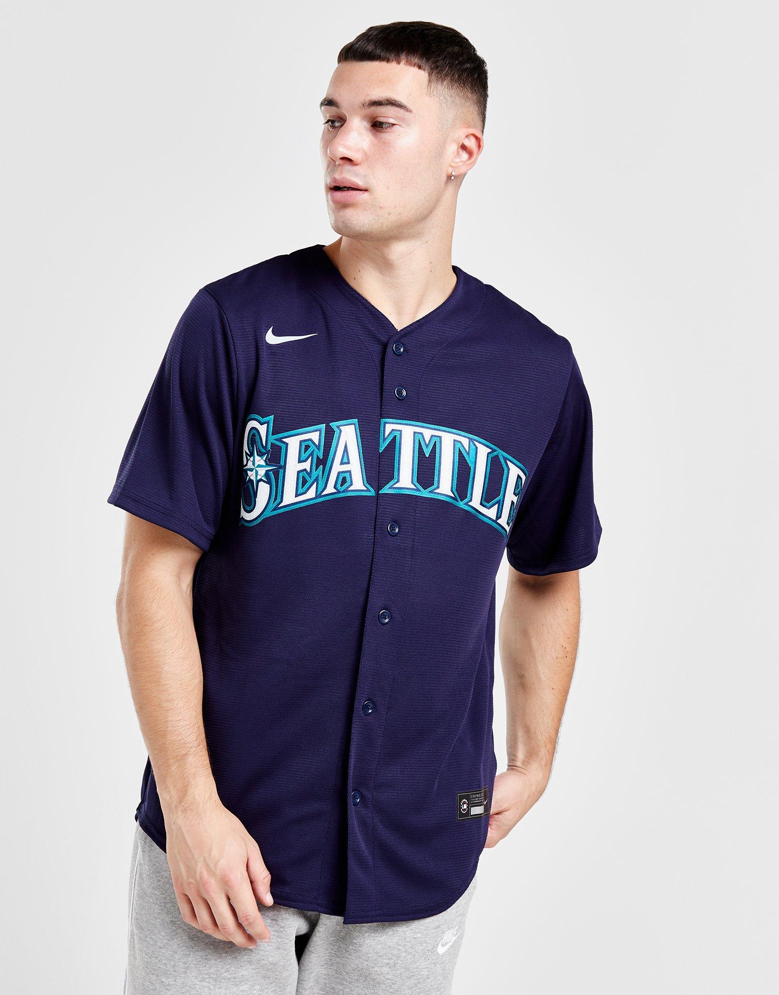 Men's Nike Seattle Mariners Alternate Replica Jersey (Navy) Medium