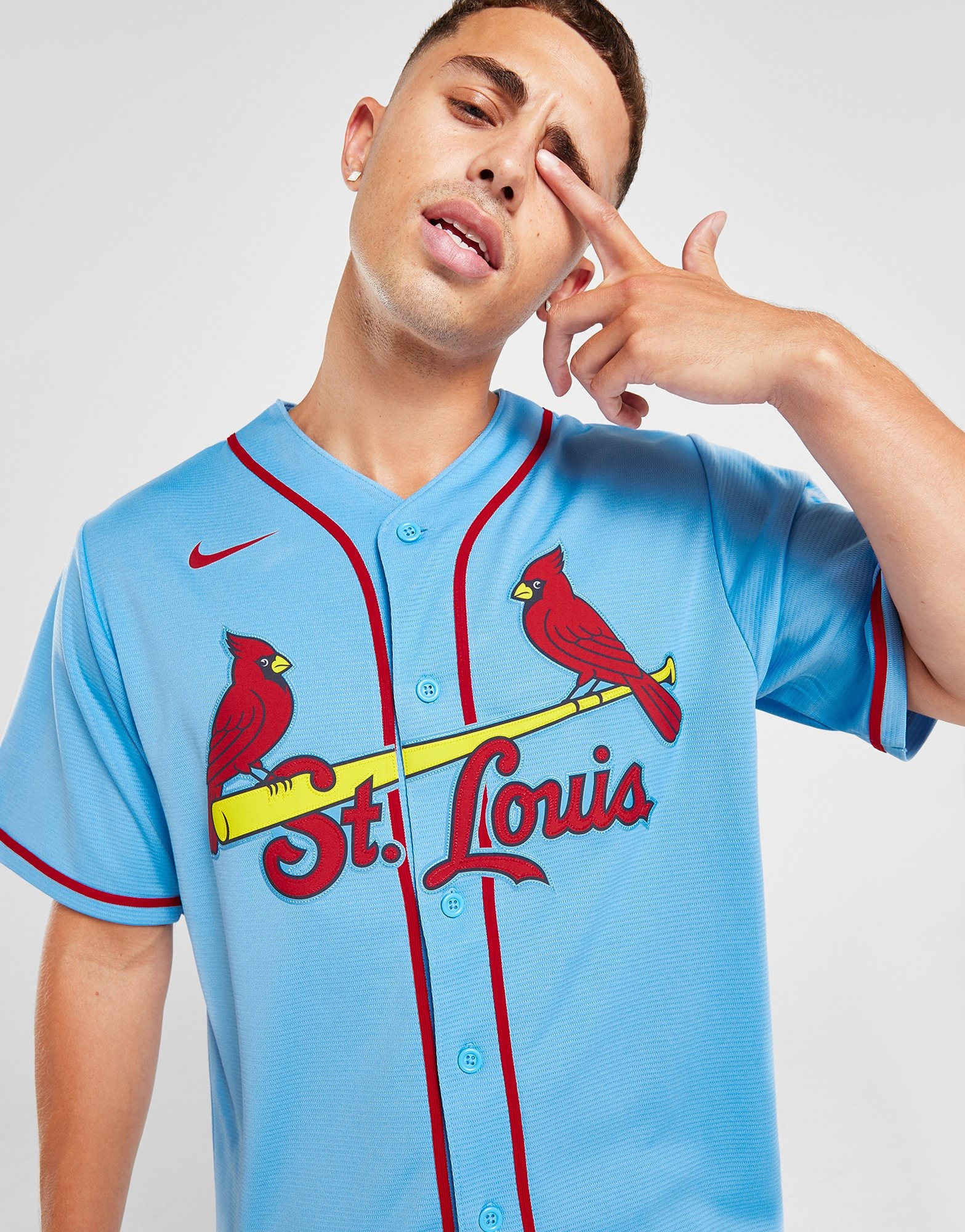 St Louis Cardinals Youth Light Blue Alternate Baseball Jersey