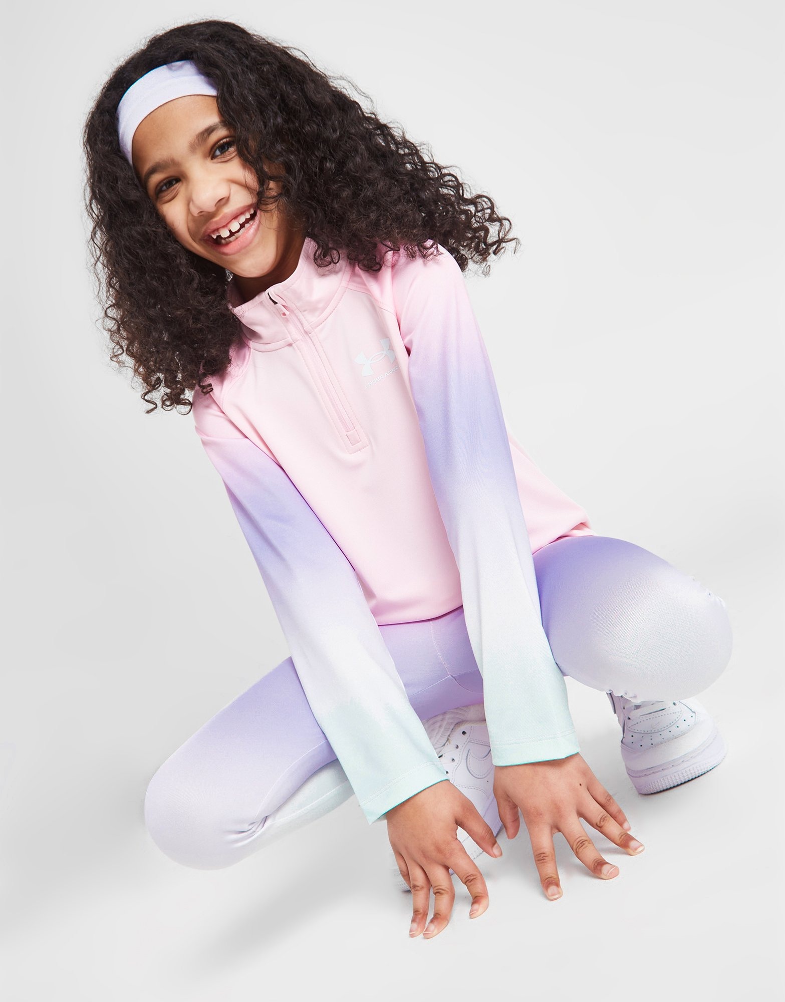 Buy Pink Under Armour Girls' Tech Fade 1/4 Zip Tracksuit Children