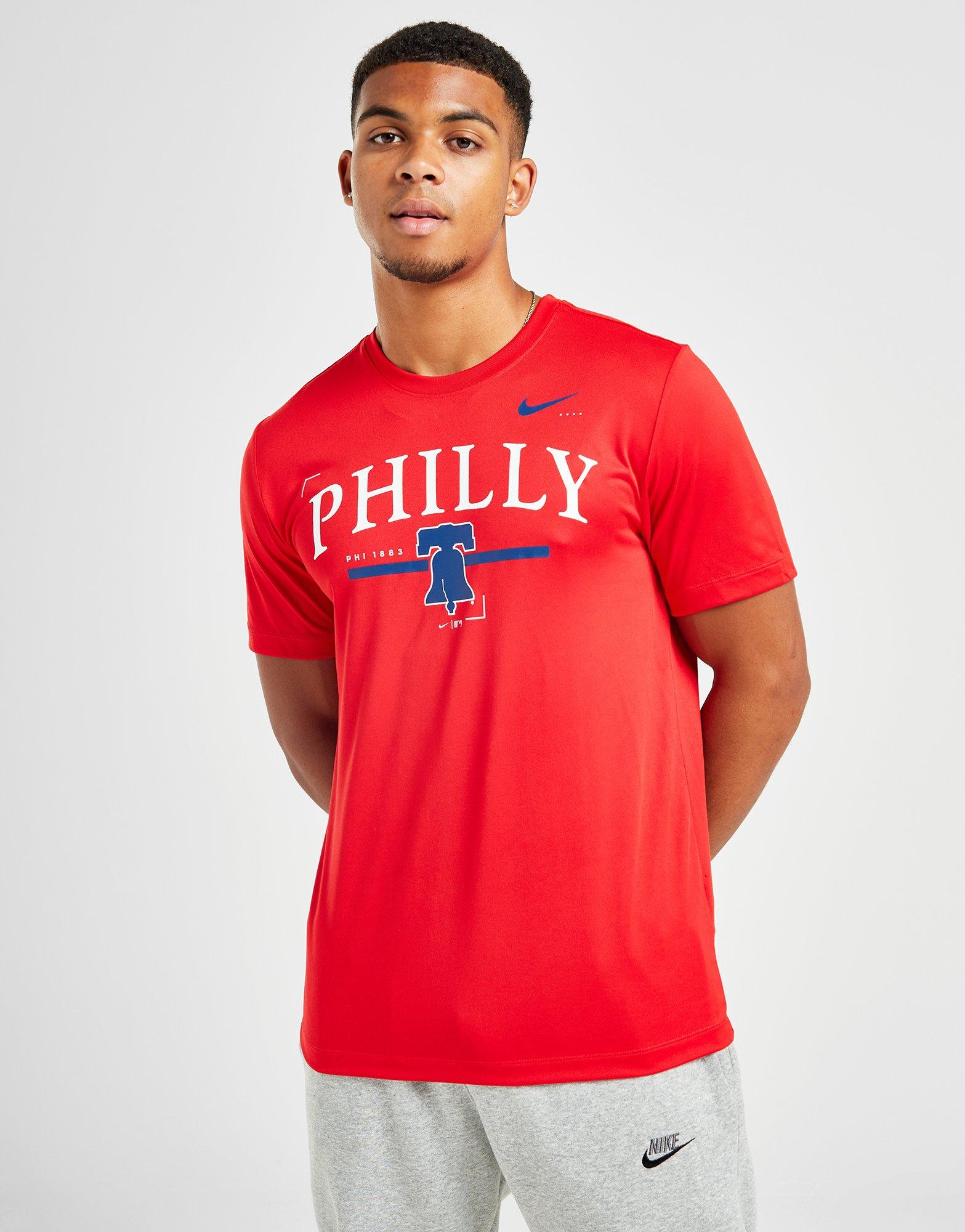 Red Nike MLB Philadelphia Phillies Logo T-Shirt