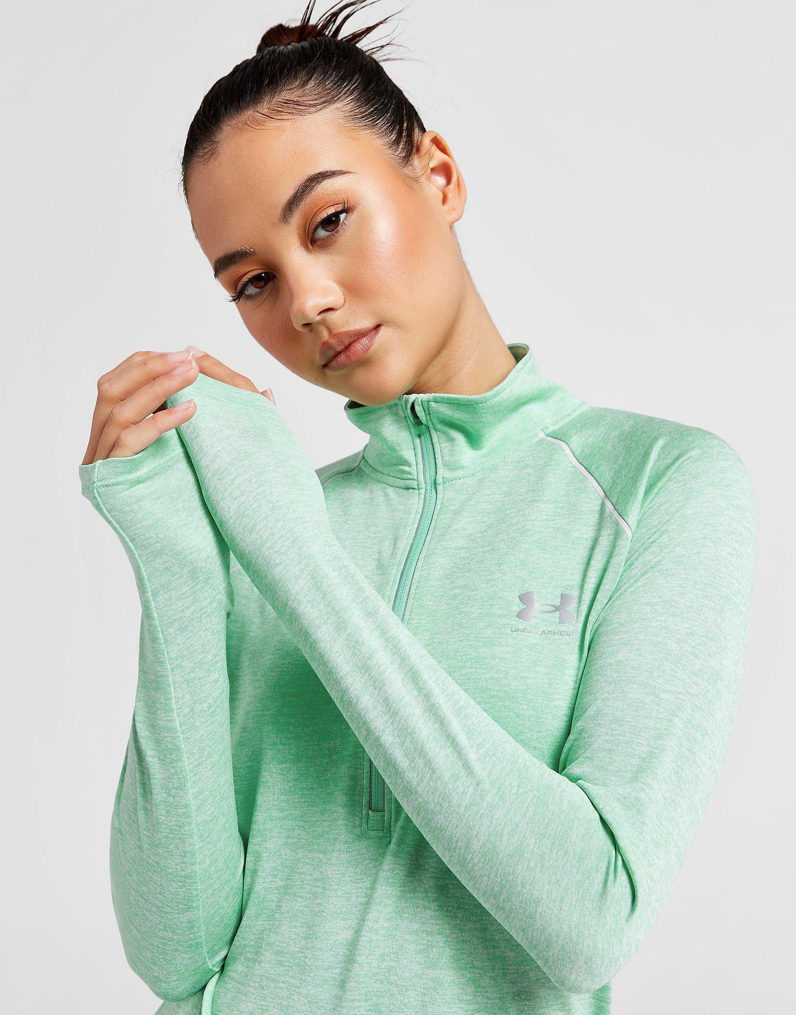 Green under armour sales half zip