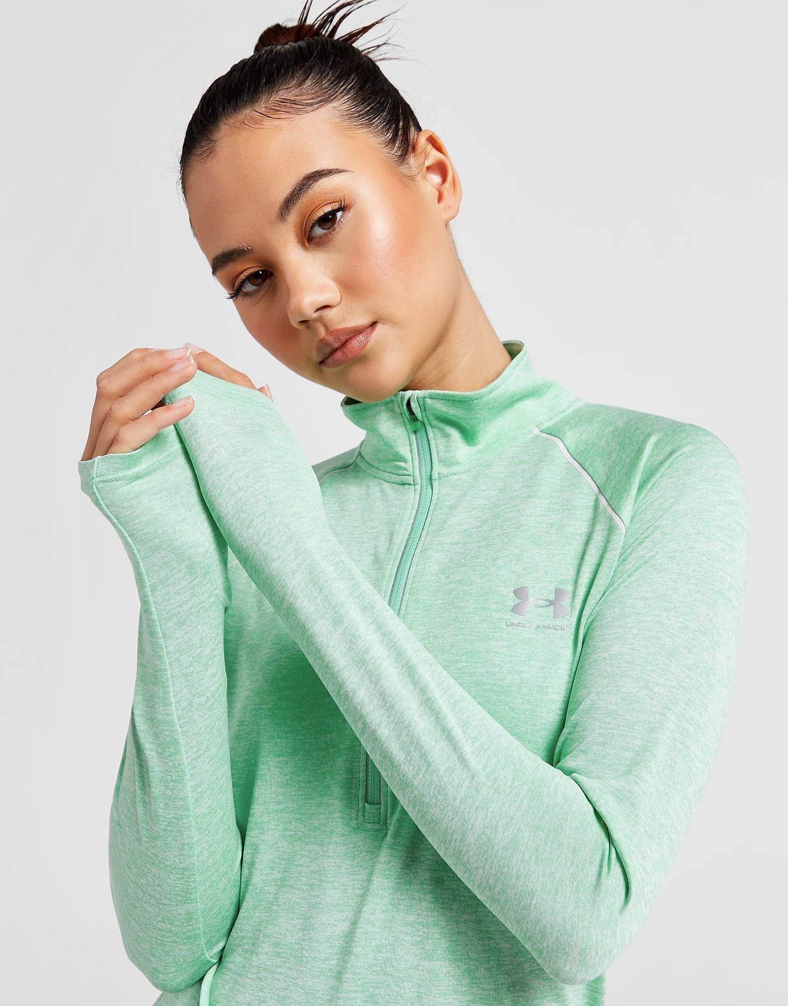 Green Under Armour UA Tech Twist 1/2 Zip Top | JD Sports UK 