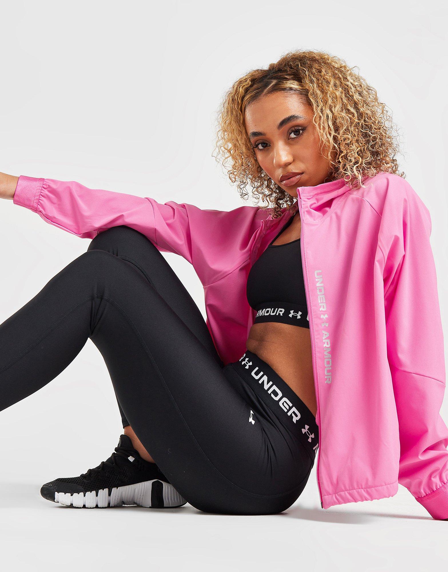 Pink Under Armour Woven Full Zip Jacket | JD Sports UK
