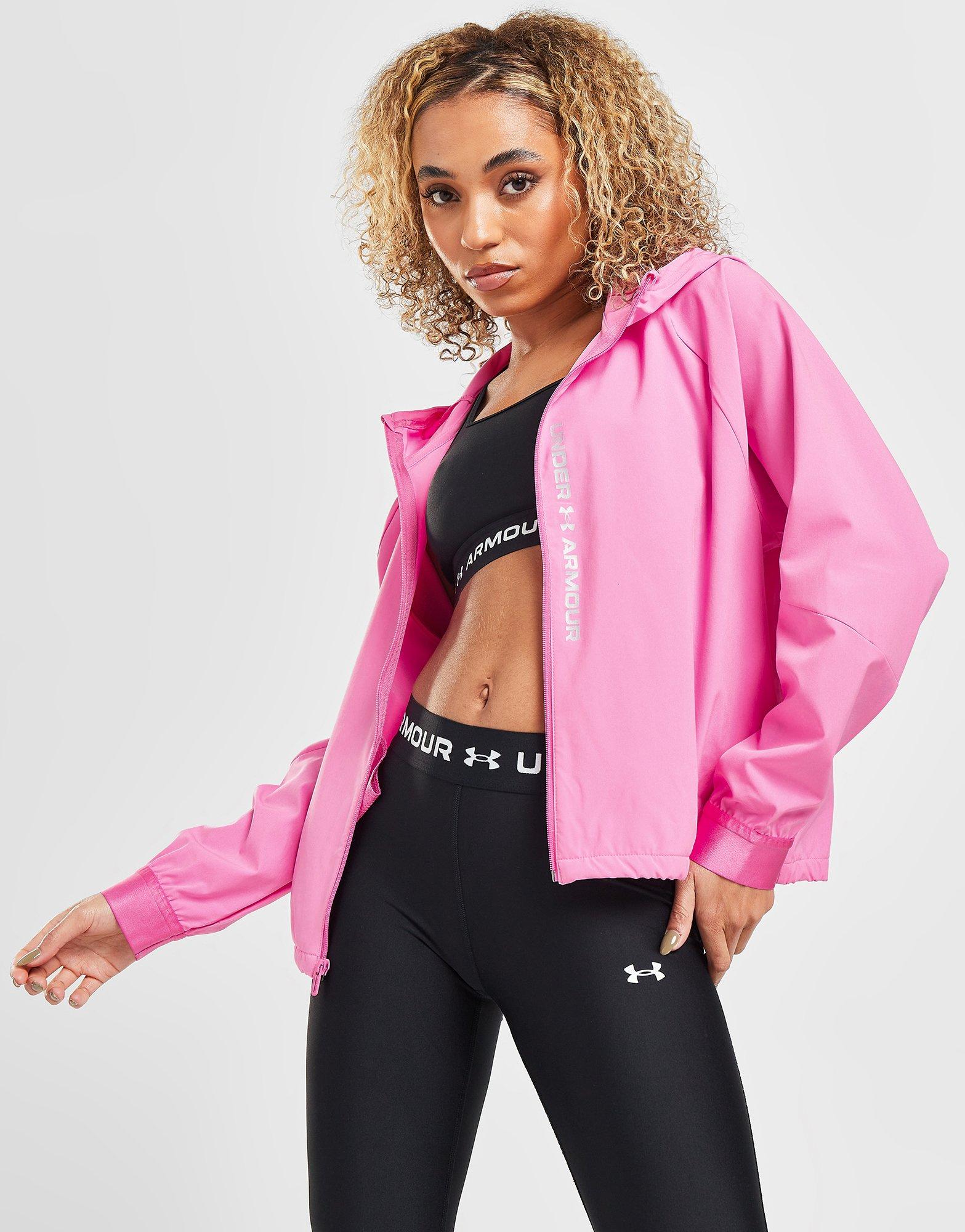 Pink Under Armour Woven Full Zip Jacket - JD Sports Global