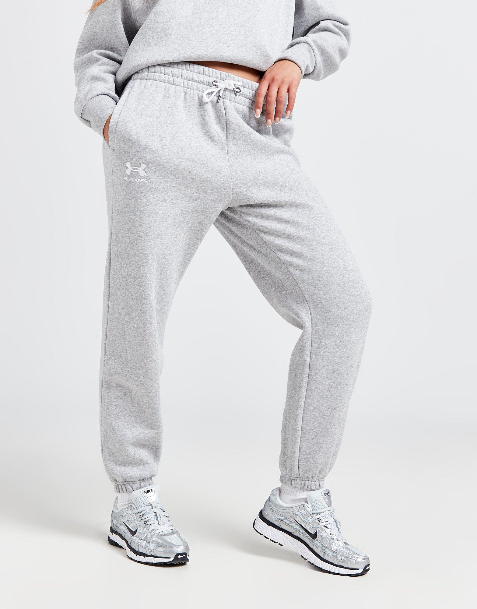 Pantalon de jogging gris en polaire à revers et empiècements