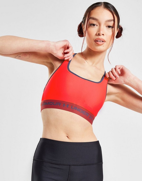 Red Under Armour Women's Armour Mid Crossback Sports Bra - Get The Label