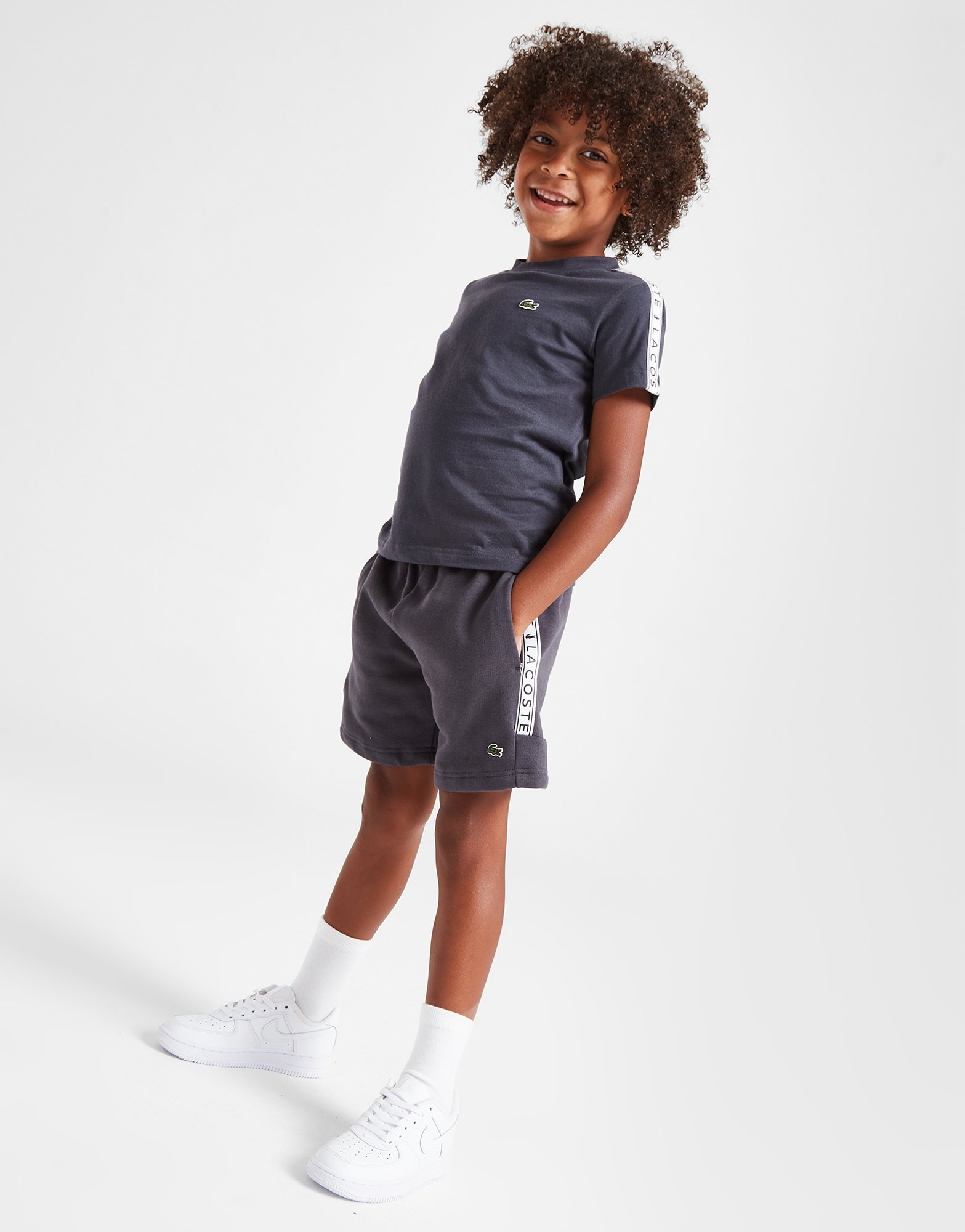 Blue Lacoste Tape Fleece Shorts Children - JD Sports NZ
