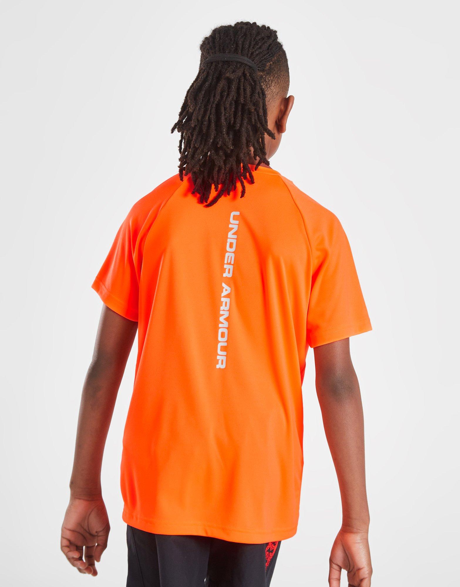 Orange Under Armour Tech Reflective Wordmark T-Shirt Junior - JD Sports  Global