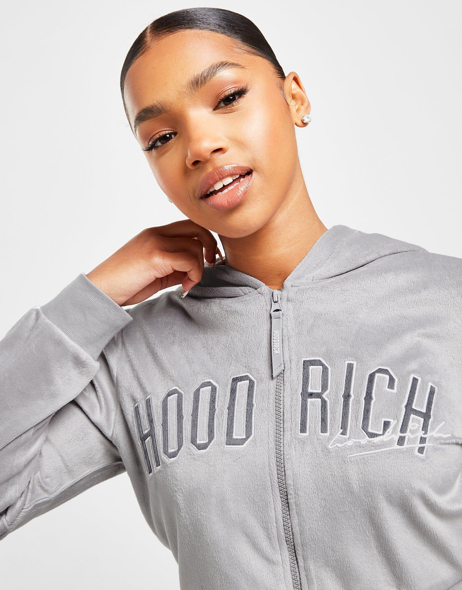 Hoodrich Sweat à Capuche Zippé en Velours Stage Femme