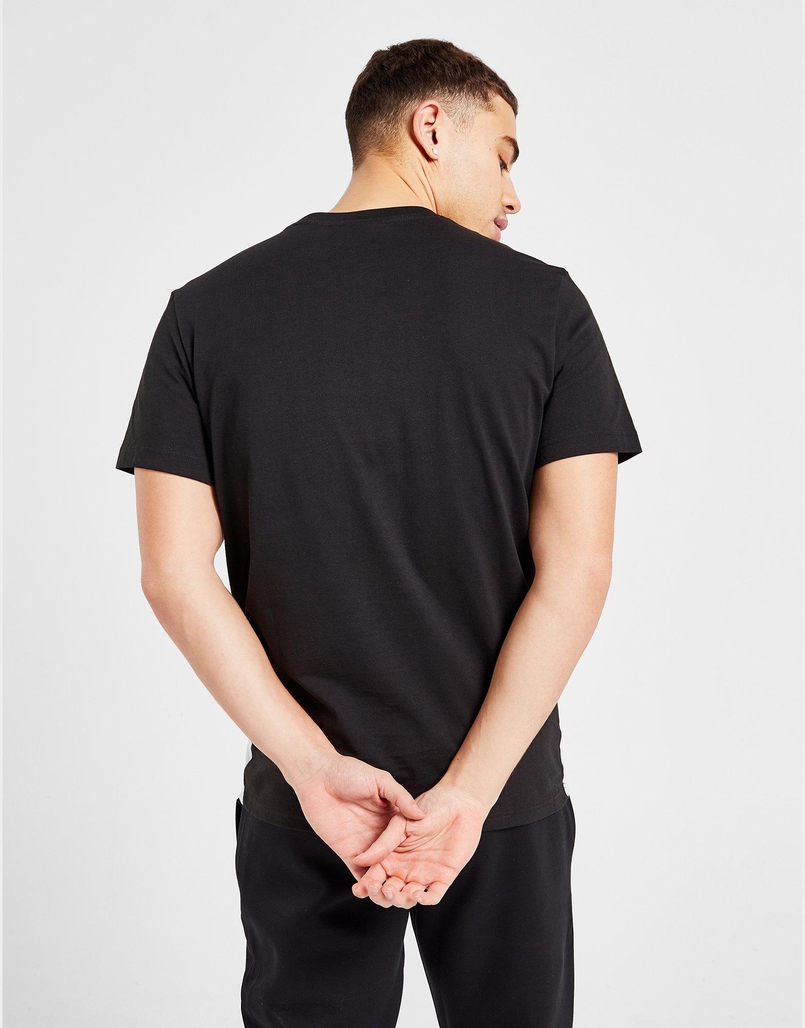 Lacoste heavyweight color block logo t-shirt in black