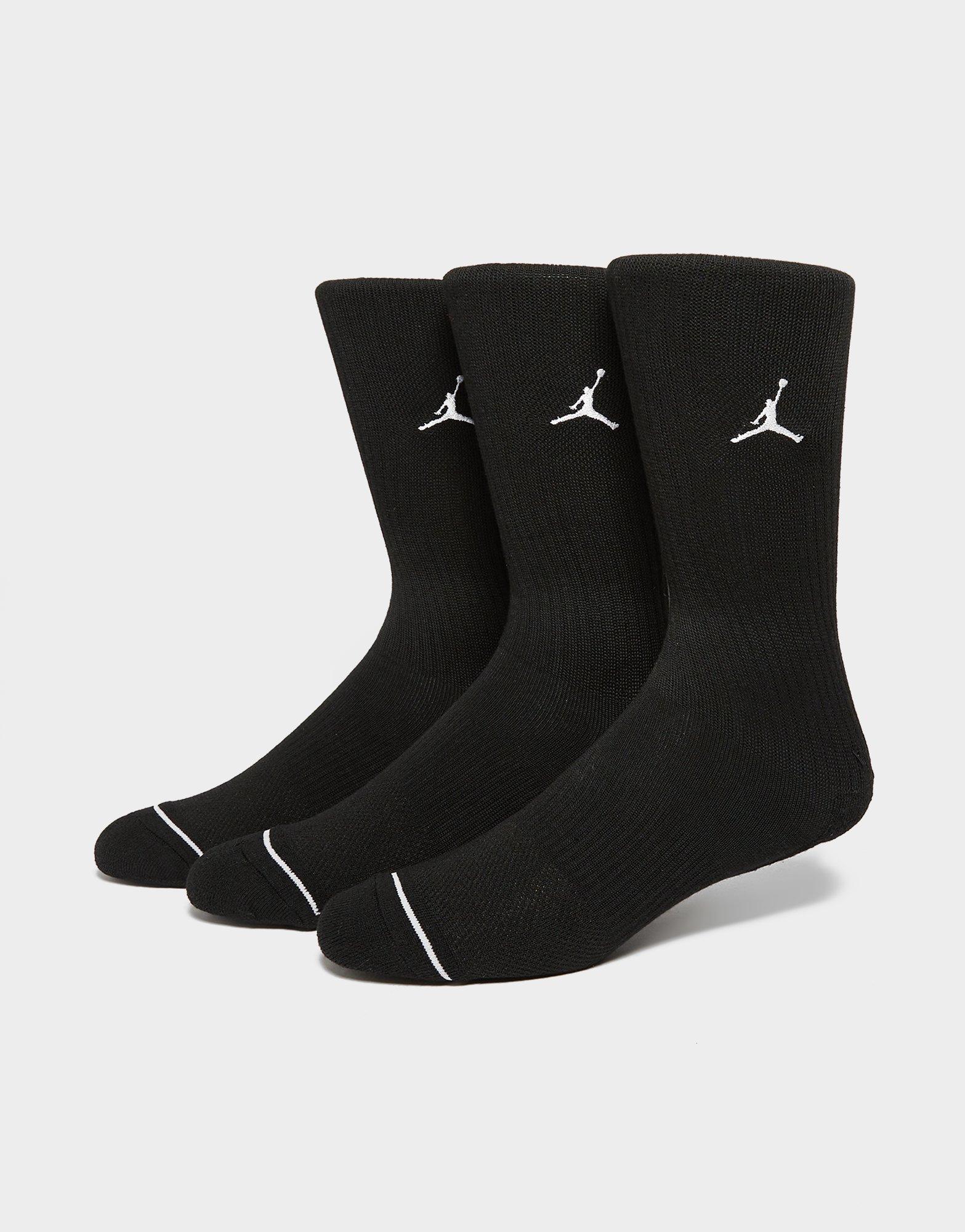 Black Jordan 3-Pack Everyday Crew Socks | JD Sports UK