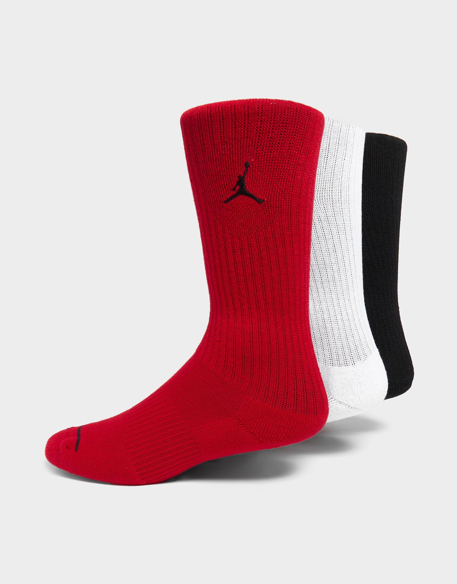 Chaussettes Jordan quarter noir blanche rouge 3 paires