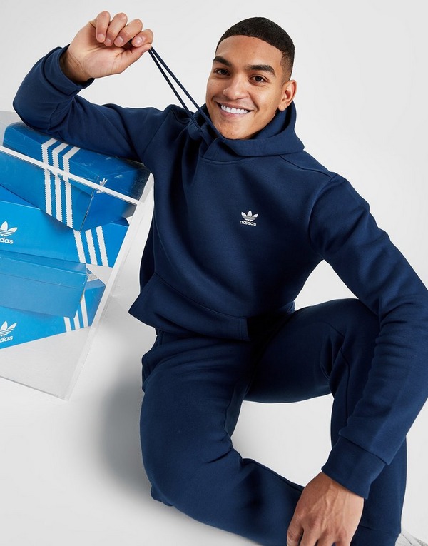Blue adidas Originals Trefoil Essential Fleece Hoodie | Sports Global