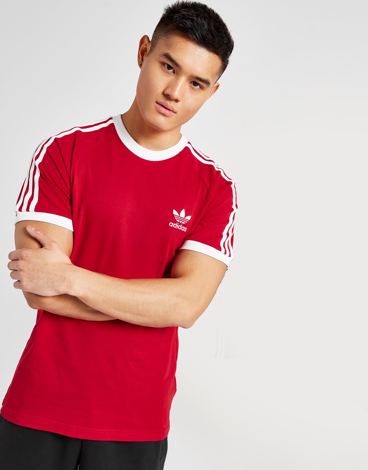 Red adidas Originals 3-Stripes California T-Shirt | Sports Global