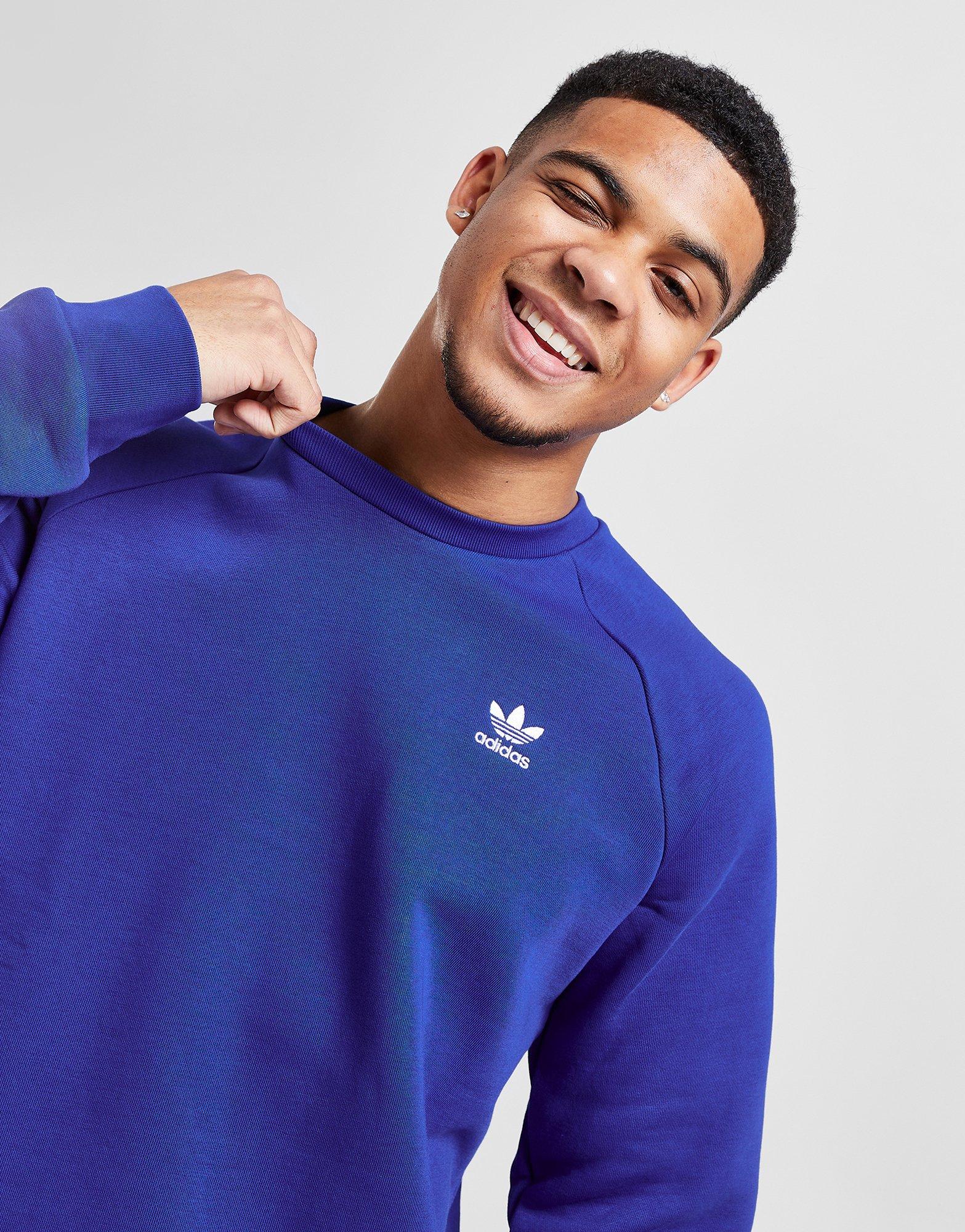 Seraph draadloze Absoluut Blue adidas Originals Trefoil Essential Fleece Crew Sweatshirt | JD Sports  Global